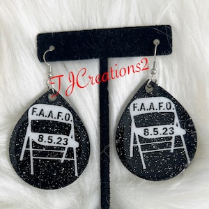 Ladies Women White Chair Earrings