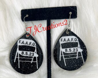 Ladies Women White Chair Earrings