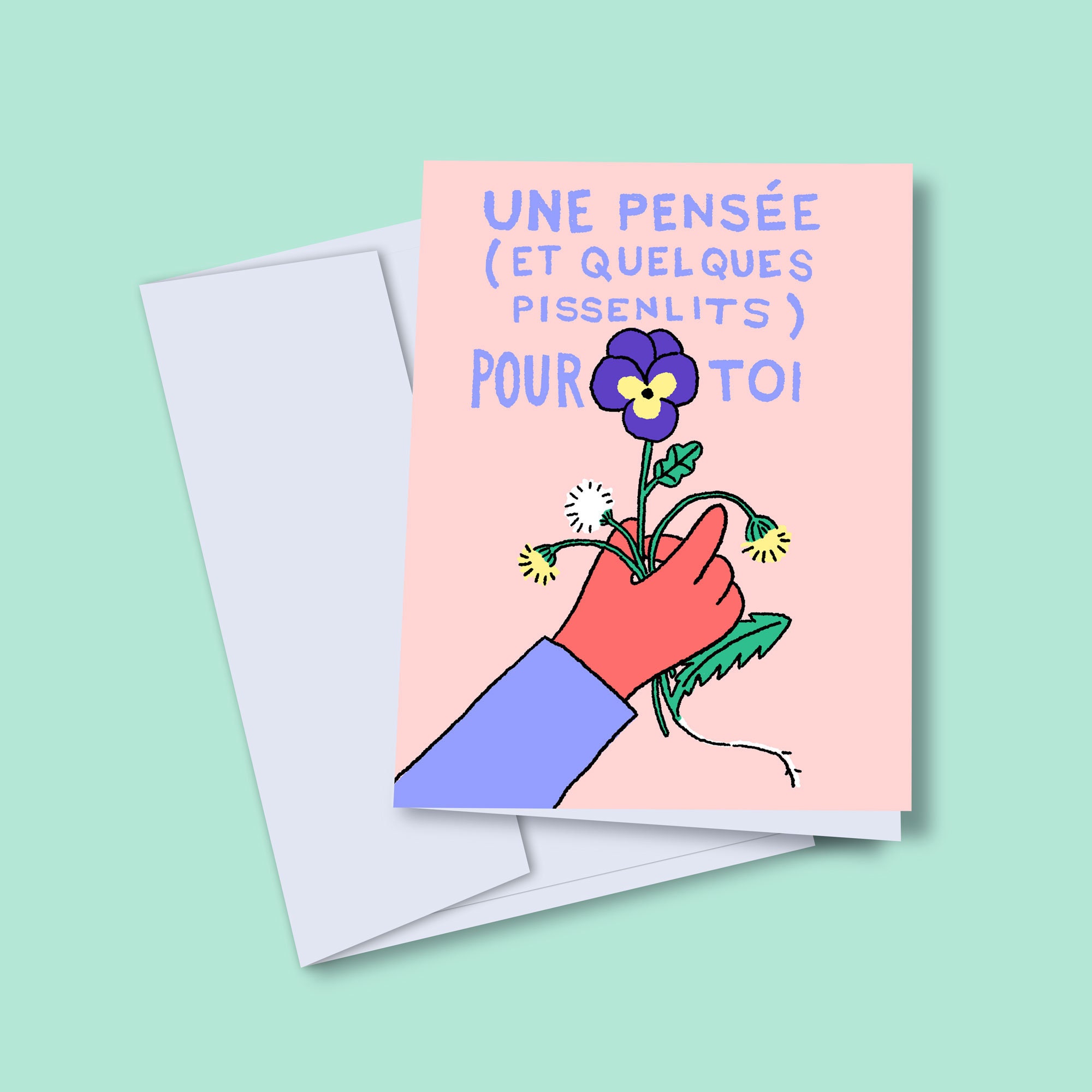 Carte De Souhaits Une Pensee Pour Toi Etsy