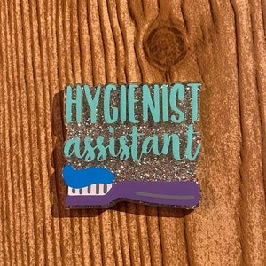 Hygienist Assistant Badge Reel/Dental Toothbrush Badge/Tooth Badge/Hygienist Tooth Brush Badge Reel/Tooth Brush ID Badge-Hygienist Assistant