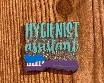 Hygienist Assistant Badge Reel/Dental Toothbrush Badge/Tooth Badge/Hygienist Tooth Brush Badge Reel/Tooth Brush ID Badge-Hygienist Assistant