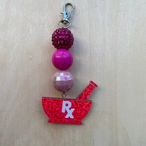 Mortar/Pestle Keychain-Pharmacy Technician Keychain-Certified Pharmacy Technician Key-Mortar/Pestle Bead Keychain-Pharmacy KeyChain-Pharma