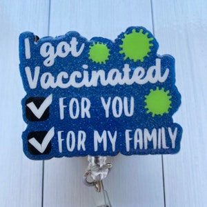 Vaccinated Love Badge-Vaccinated Pin-Vaccinated Badge Reel-Vaccinated-Vaccinated Gear-Vaccinate-Nurse Badge Reel-Vaccinated for you badge