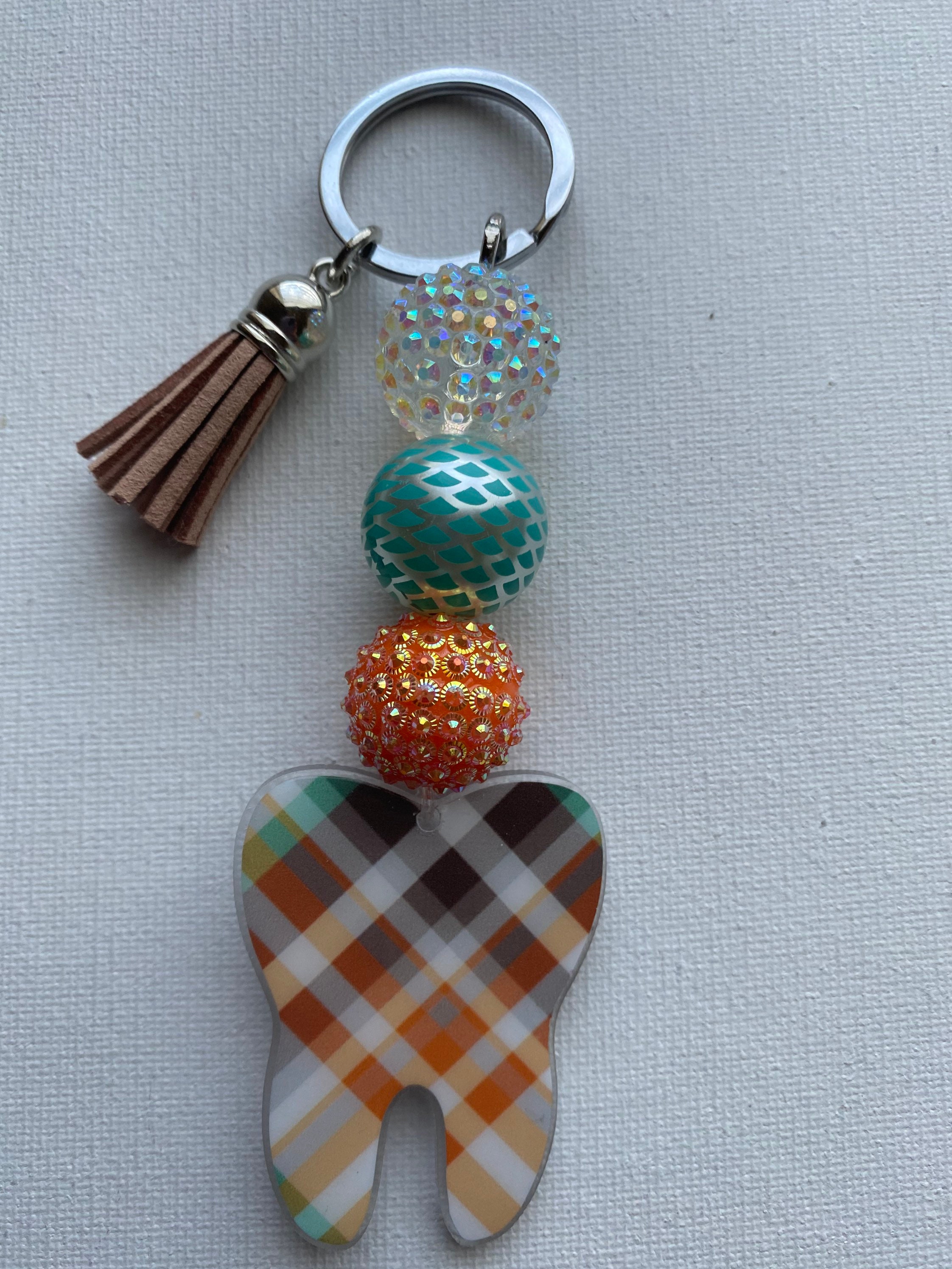Tooth Keychain-personalized Glitter Tooth Keychain Dentist | Etsy