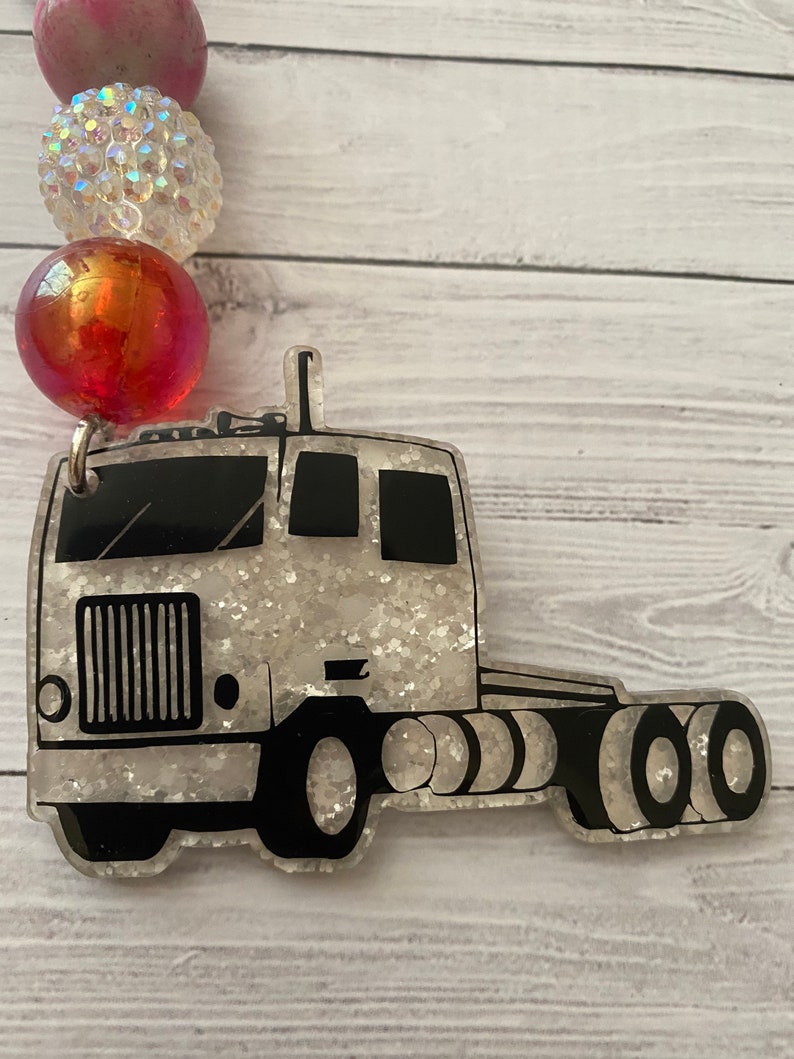 Semi Truck Keychain/semi Truck/glitter Semi Etsy
