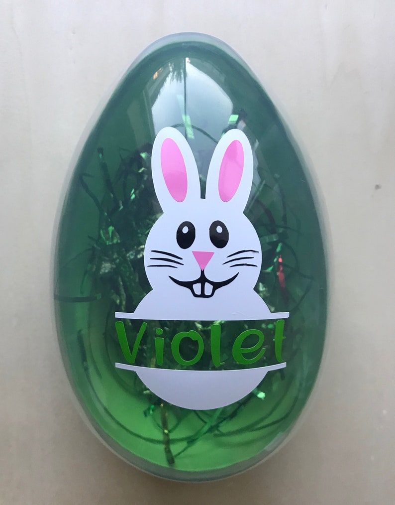 Personalized Easter Bunny Plastic Jumbo Easter EggCustom Etsy