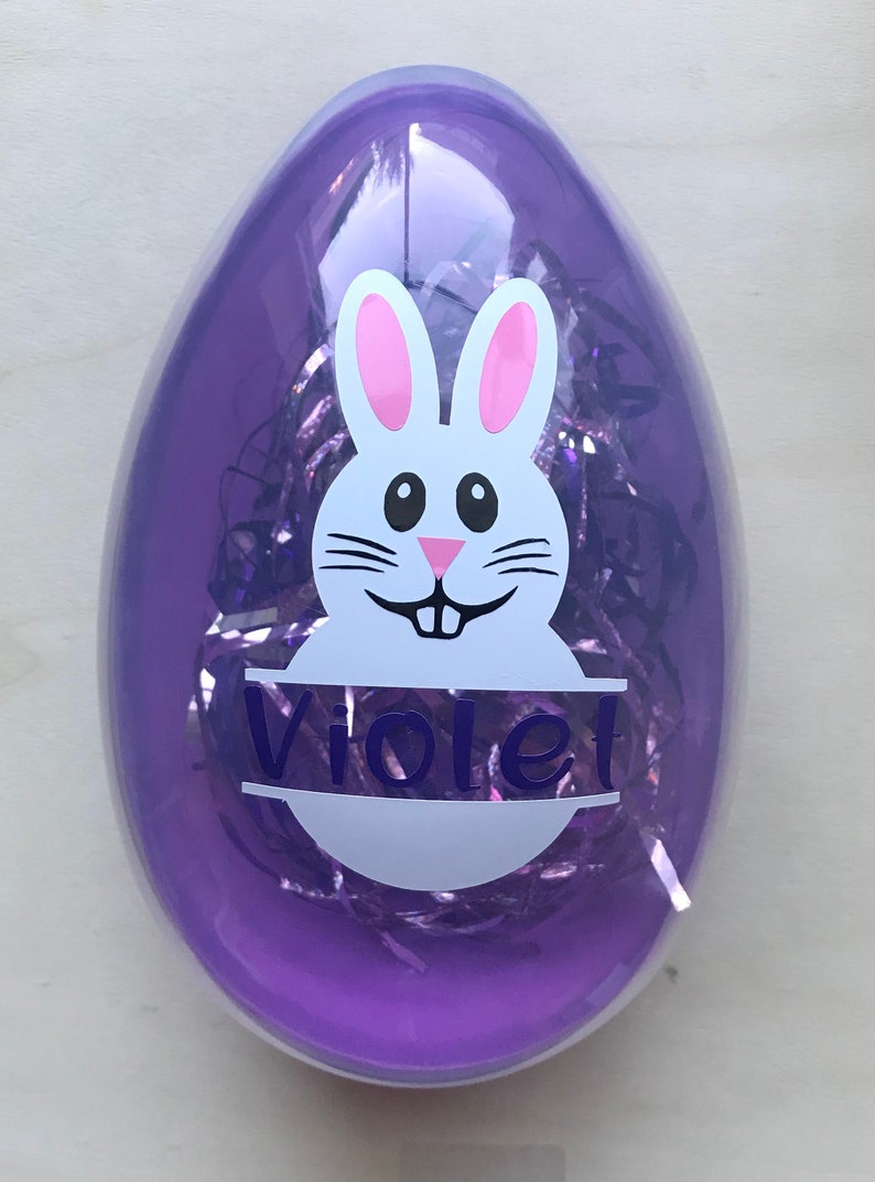 Personalized Easter Bunny Plastic Jumbo Easter EggCustom Etsy