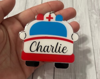 Personalized Ambulance Keychain: EMT Paramedic Gift
