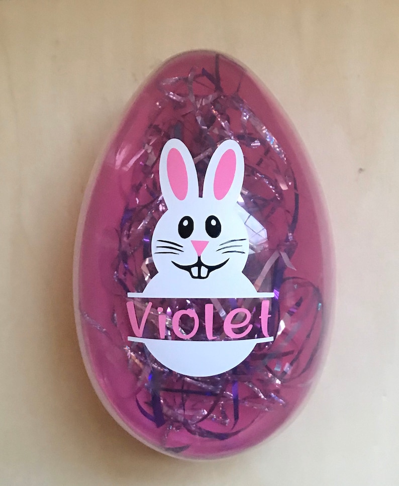 Personalized Easter Bunny Plastic Jumbo Easter EggCustom Etsy