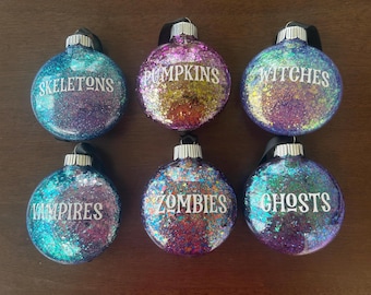 Glitter Halloween Ornament: Spooky Tree Decor, 3 Inch