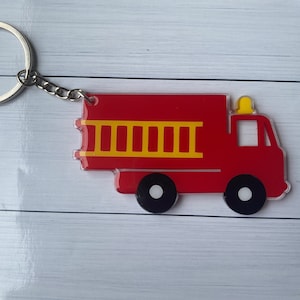 Fire Truck Keychain-Personalized Fire Truck Keychain-Custom Fire Truck Keychain-Fire Men Gifts-Fire Fighter-Firemen-Fire Fighter Gifts-Fire