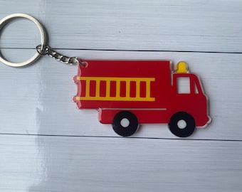 Fire Truck Keychain: Personalized Firefighter Gift (3 inch)