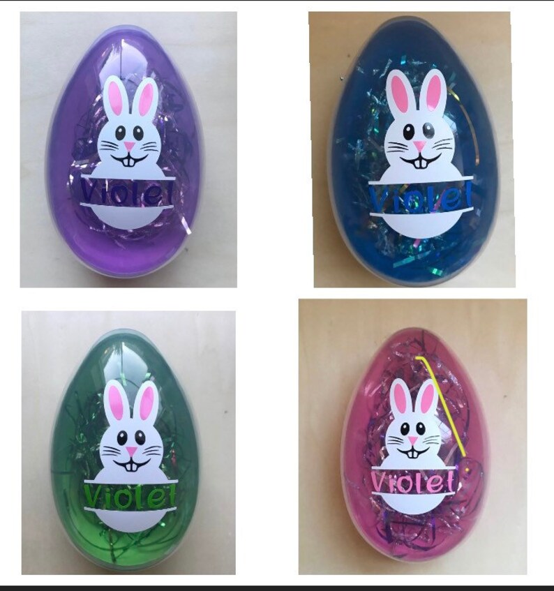 Personalized Easter Bunny Plastic Jumbo Easter EggCustom Etsy
