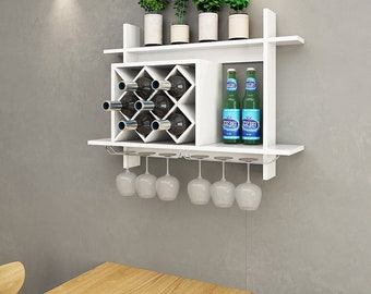 wall mounted wine racks metal wall mount wine rack and shelf with glass holder storage organizer home decor white mount wine rack etsy wall mounted wine racks metal wall mount wine rack and shelf with glass holder storage organizer home decor white mount wine rack etsy