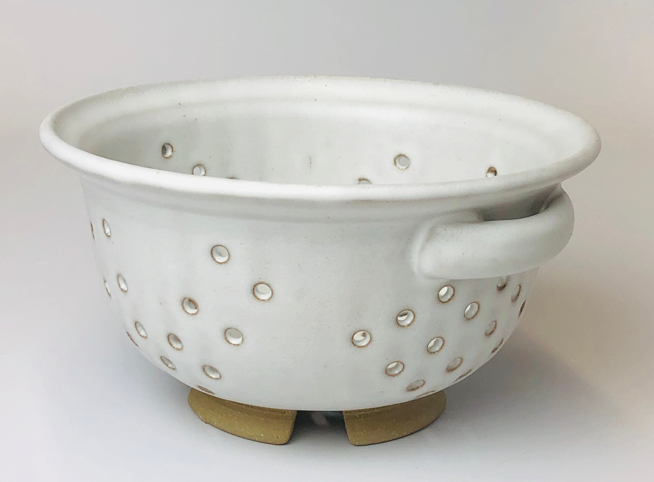 Stoneware Berry Bowl Colander Saucer Etsy