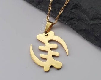 Adinkra Gye Nyame Pendant Necklace | Stainless Steel | Waterproof Jewellery | Gift Ideas