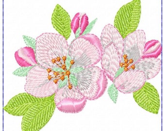 Apple Blossom Machine Embroidery 109.5x95.2 mm (4.31x3.75")