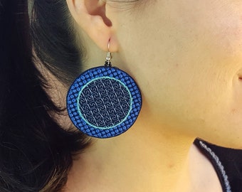 Geometric earrings machine embroidery, abstract pattern digital design, geometric earrings digital dile download