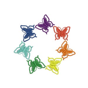 Rainbow Butterfly Embroidery Design: Chakra Theme (Digital File)