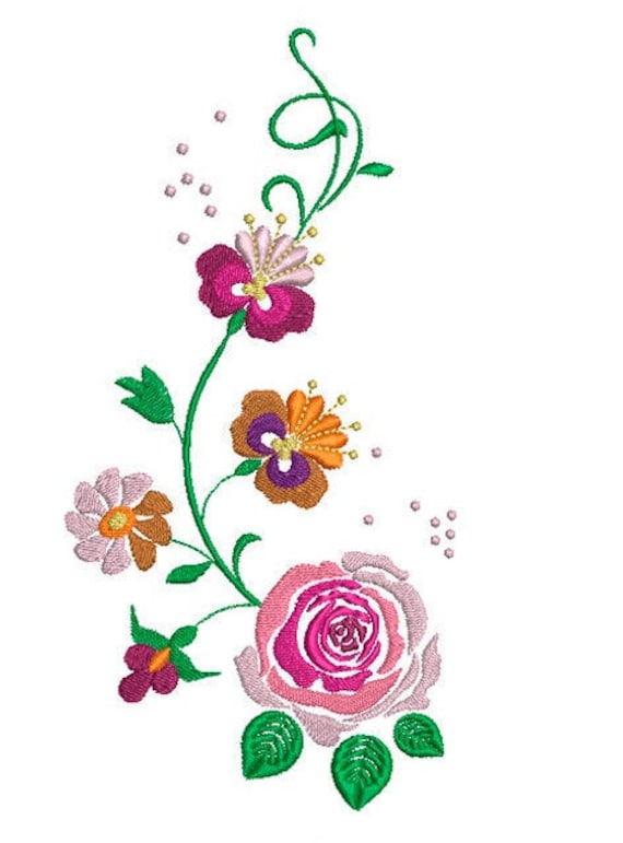 Diseño de la rama de flores para bordado de máquinas archivo - Etsy México Diseño de la rama de flores para bordado de máquinas archivo - Etsy México