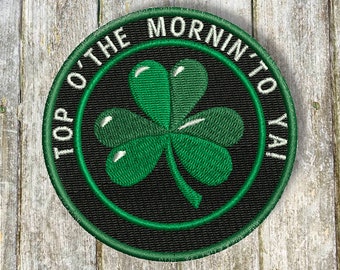 Shamrock patch machine embroidery design, Irish shamrock digital design, green leaf embroidery download, St. Patrick's Day