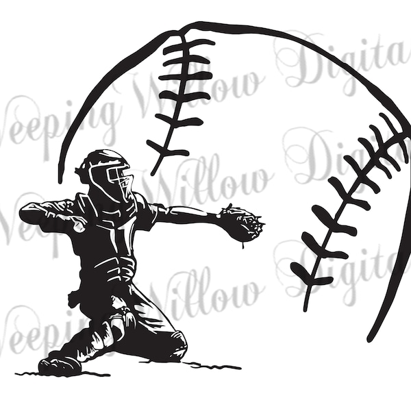 Baseball Catcher SVG, Baseball Zitat SVG, SVG-Dateien für Cricut, sofortiger digitaler Download, Png Jpg-Datei, Baseball besessener Png
