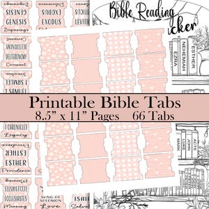 Printable Bible Tabs, Peach Daisy Bible Tabs, Digital Tabs, DIY Bible Tabs, JPG Bible Tabs