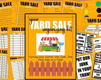 Yard Sale Organizing Kit | Printable Checklists, Sales Tracker (PDF)