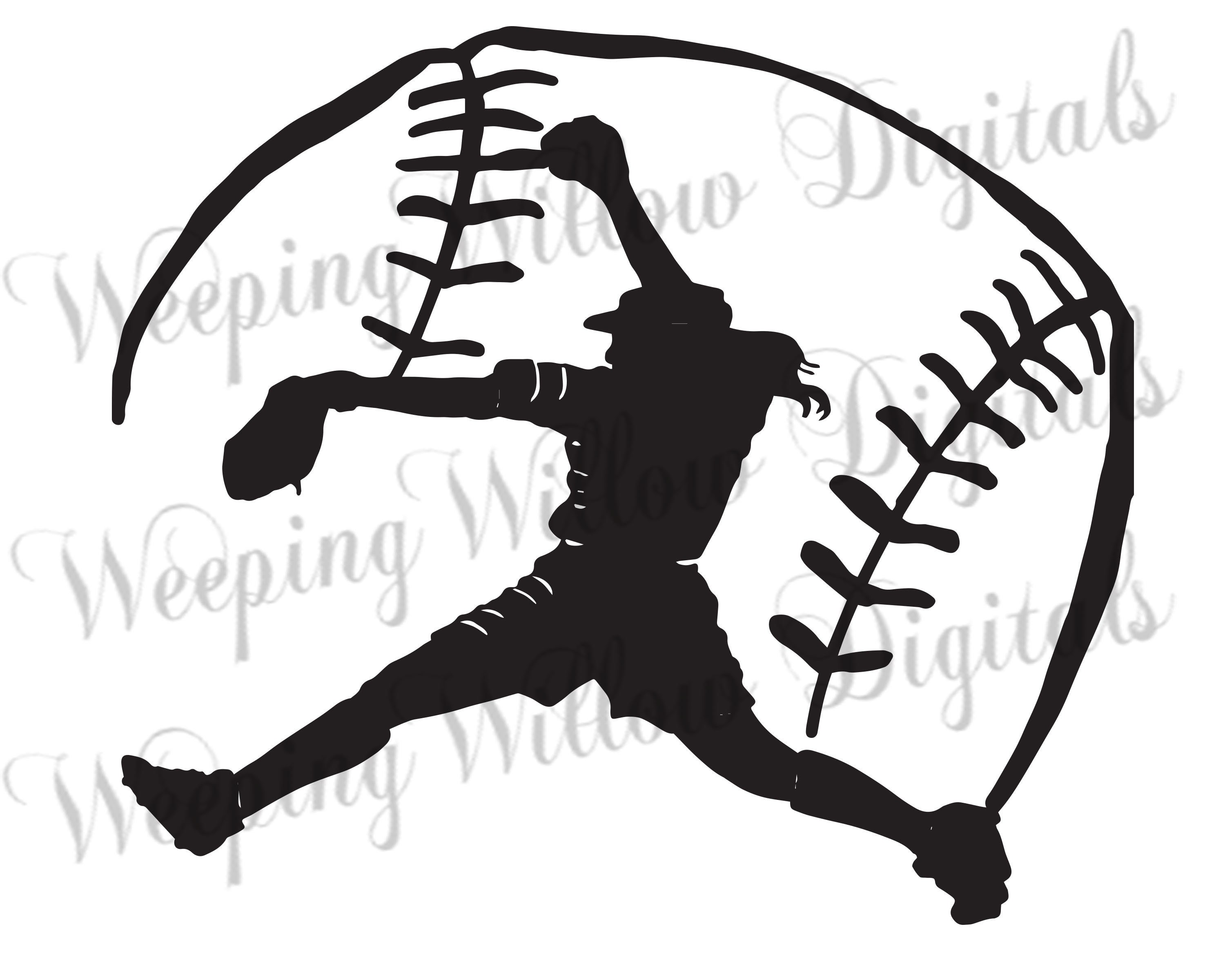 Softball Pitcher SVG File, Cricut Cut File, Customizable Softball