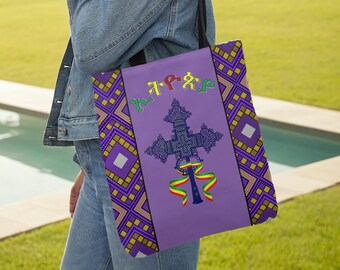Bolso de mano con cruz etíope: diseño artístico cultural