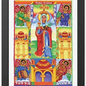 Saint Kidist Arsema (Saint Hripsime) Art Print | Handcrafted Framed Poster | Ethiopian Christian Heritage