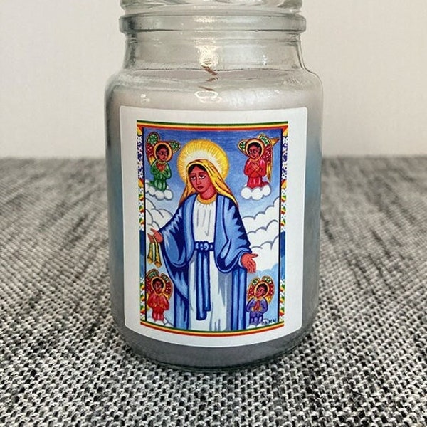 Illustration of Filseta: St. Mary's Assumption - Aromatic Prayer Candle - Ethiopian Iconography