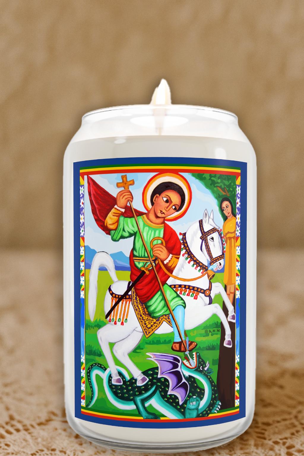 St George Scented Candle Valiant Warrior, Deliverance, Healing, Military, Protection for Father's Day Saint George Candle for Get Well Gift