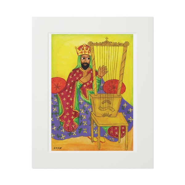 King David Art Prints - Premium Watercolor Illustration on Fine-Art Paper, Available in Two Sizes: 11x14" or 16x20" Shop Now!