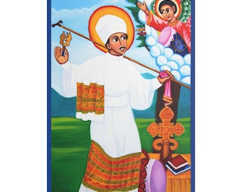 Saint Yared Canvas Print: Ethiopian Orthodox Christian Art