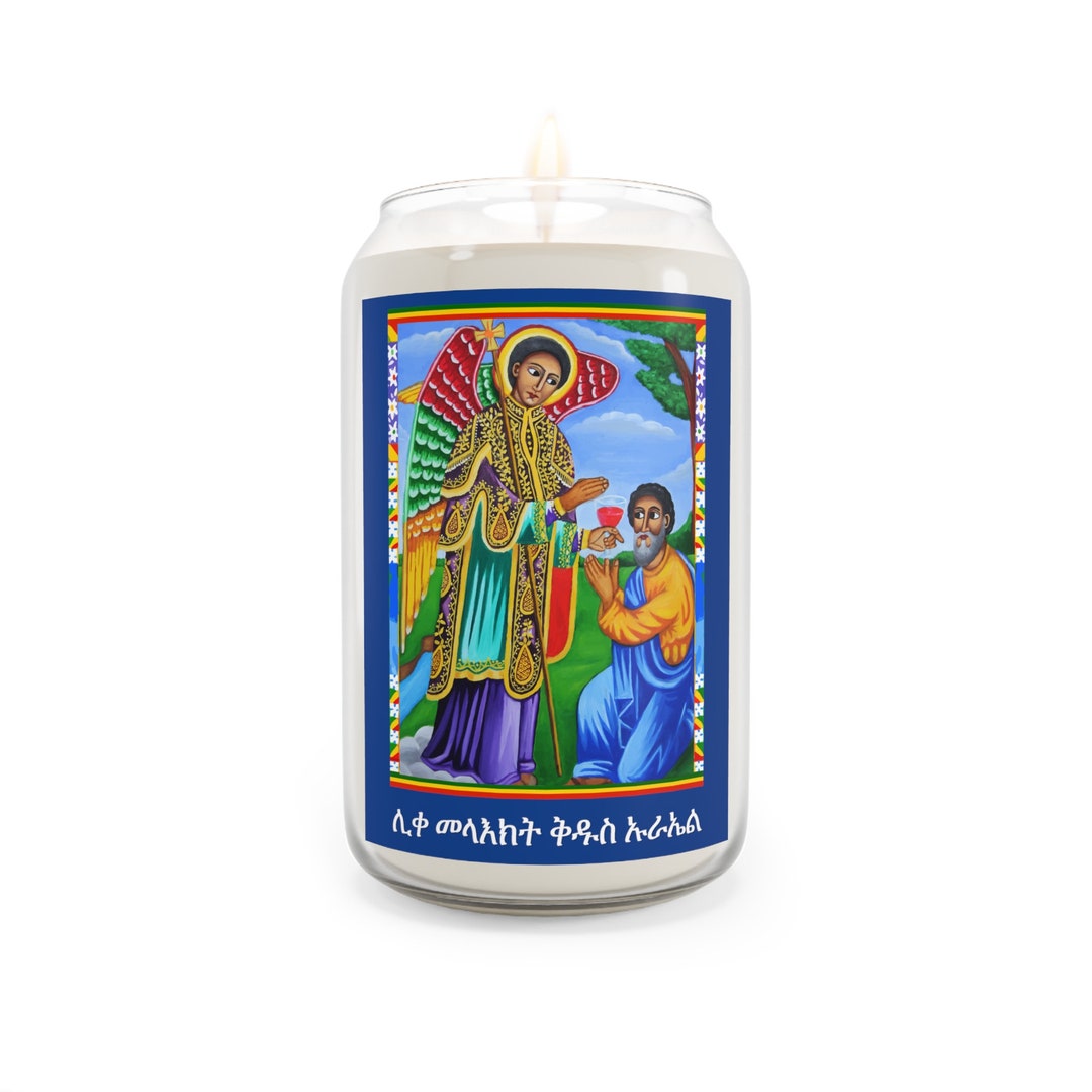 Sea Breeze Archangel St. Uriel Scented Candle Tranquil Divine Light