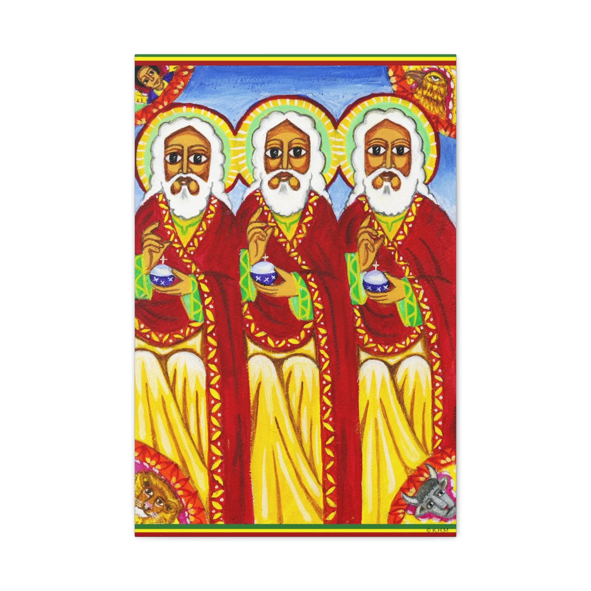 Holy Trinity Matte Canvas | Ethiopian Christian Art | Spiritual