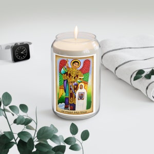 Archangel St. Michael Scented Candle - Inspiring Spiritual Home Decor with Ethiopian Holy Book Essence - Courage, Faith, and Healing