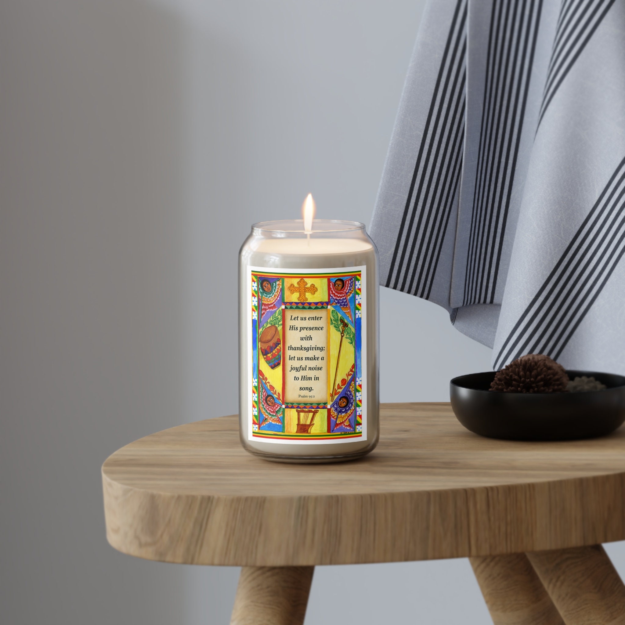 Ethiopian Musical Heritage Scented Candle - Kebero Drum, Mequame