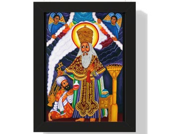 Melquisedec bendice a Abraham / Póster religioso enmarcado / Envío desde EE. UU.