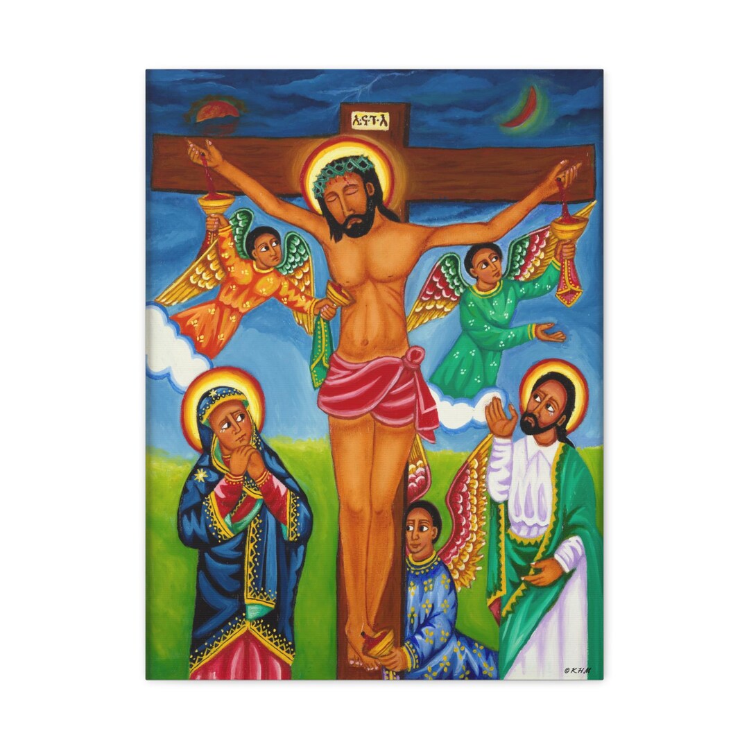 Crucifixion Of Jesus Christ Matte Canvas Medhane Alem Tewahedo Icon Crucifixion Of Jesus Christ Matte Canvas Medhane Alem Tewahedo Icon