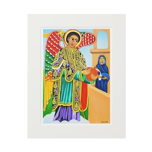 Archangel St. Phanuel Giclée Art Print - Sacred Ethiopian Orthodox Christian Artwork, Framed, Divine Angel of Righteousness, Gift of Faith