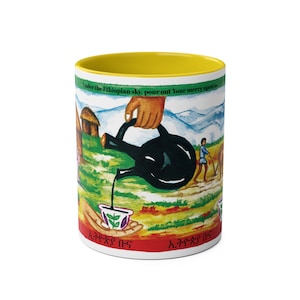 Ethiopian-Inspired Coffee Mug | Original Art Ceramic 11oz | &quot;Under the Ethiopian Sky, Pour Out Your Mercy Upon Us&quot;