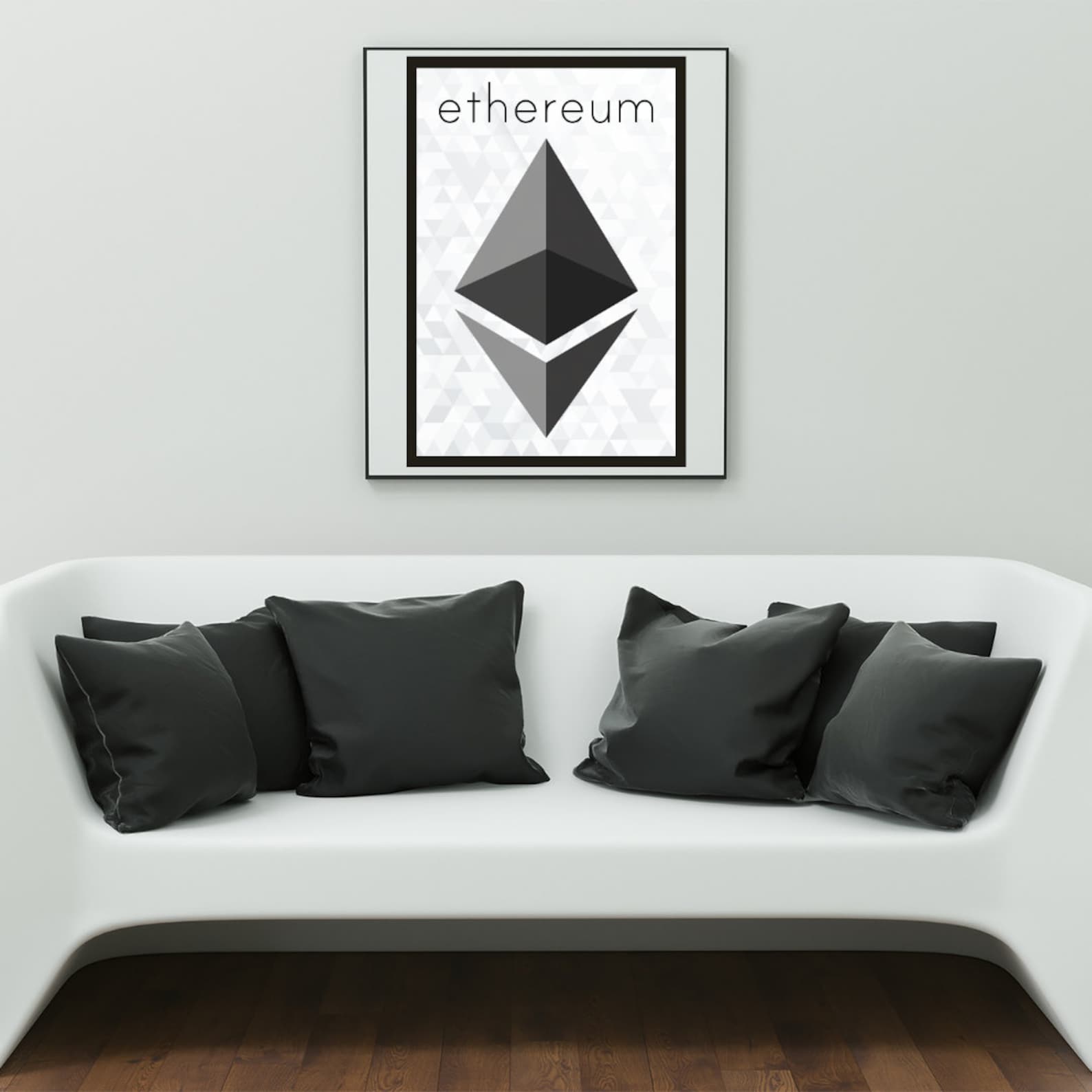 Ethereum Art, Hand Made, Poster, Print, Crypto Eth Poster, Ethereum Hodl Art Print, Ethereum
