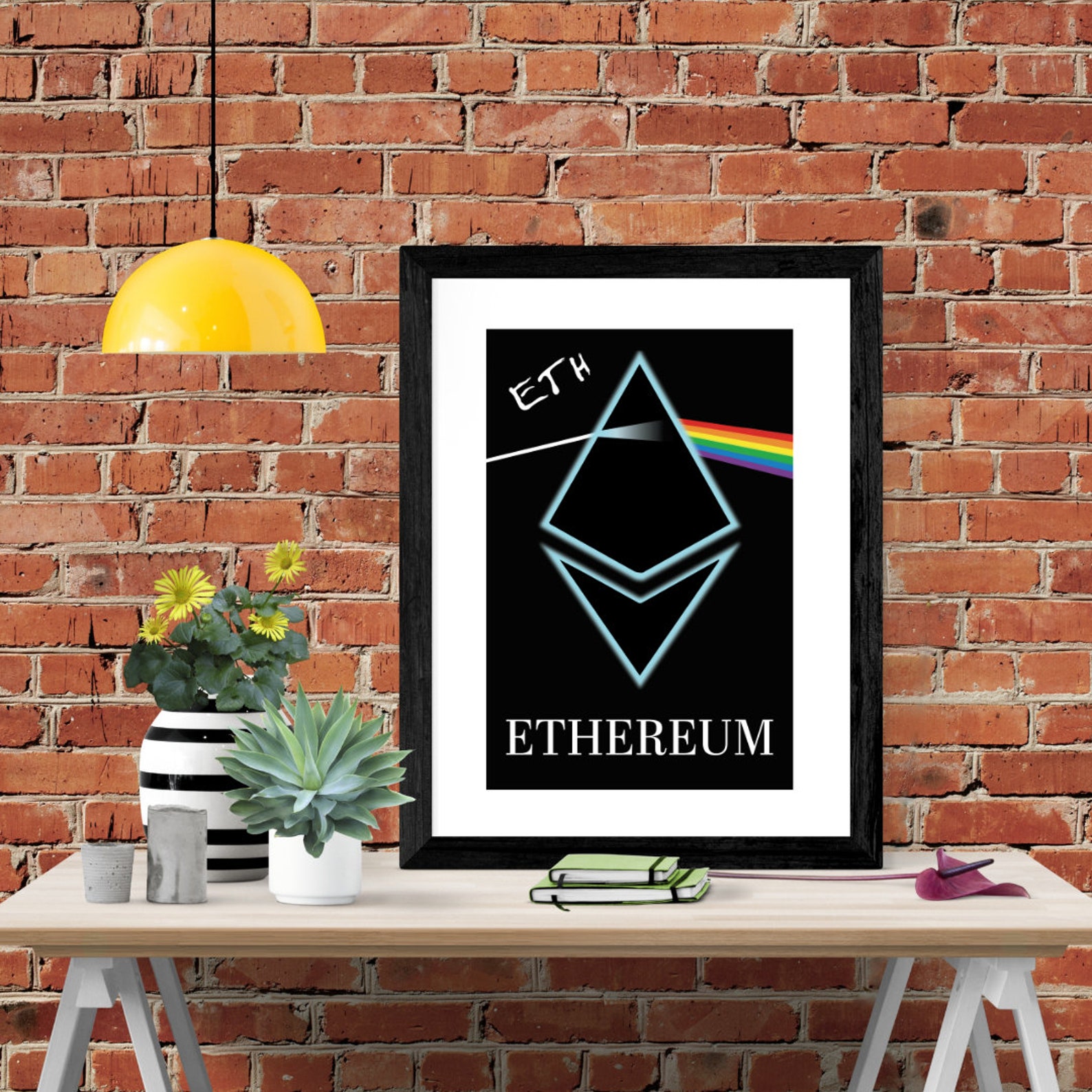 Ethereum Art Hand Made Poster Print crypto eth poster Etsy
