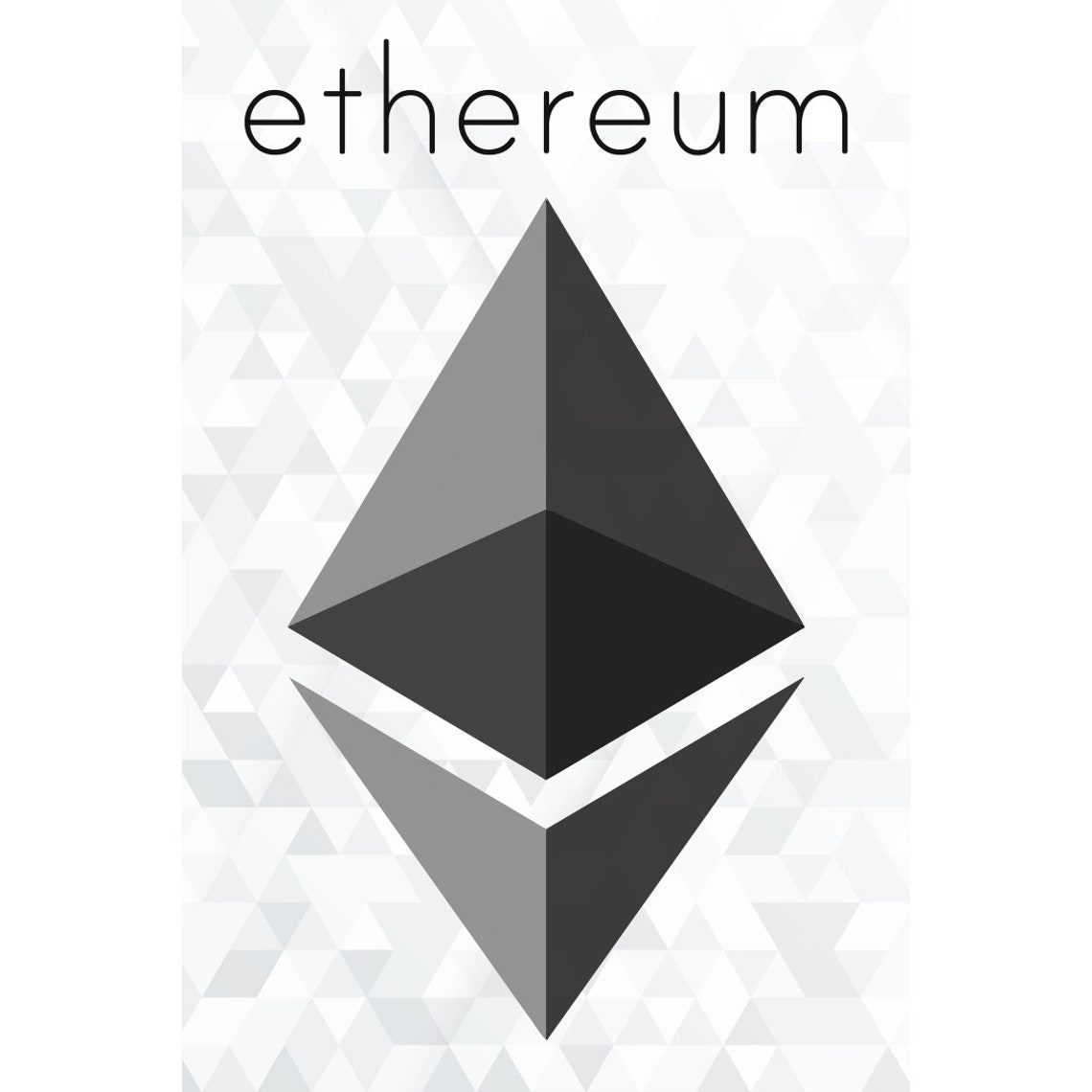 Ethereum Art, Hand Made, Poster, Print, Crypto Eth Poster, Ethereum
