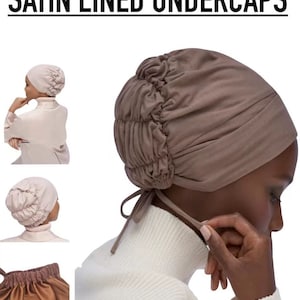 Satin Lined Hijab Under scarf, Silk Underscarf, Satin Lined Hijab Cap, Under scarf, Satin Sleep Cap, Chemo Bonnet, Satin Lined Turban