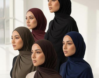 Plain Jersey Scarf Flat Fit Soft Breathable Fabric for Everyday Wear Versatile Accessory