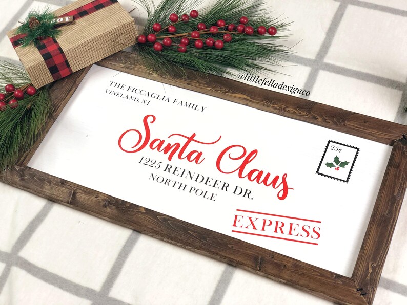 Custom Letter to Santa Sign Family Name Christmas Sign | Etsy