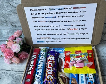 Thinking of You Sympathy Friends Family Treat Box Gift Chocolate Sweets Here for you